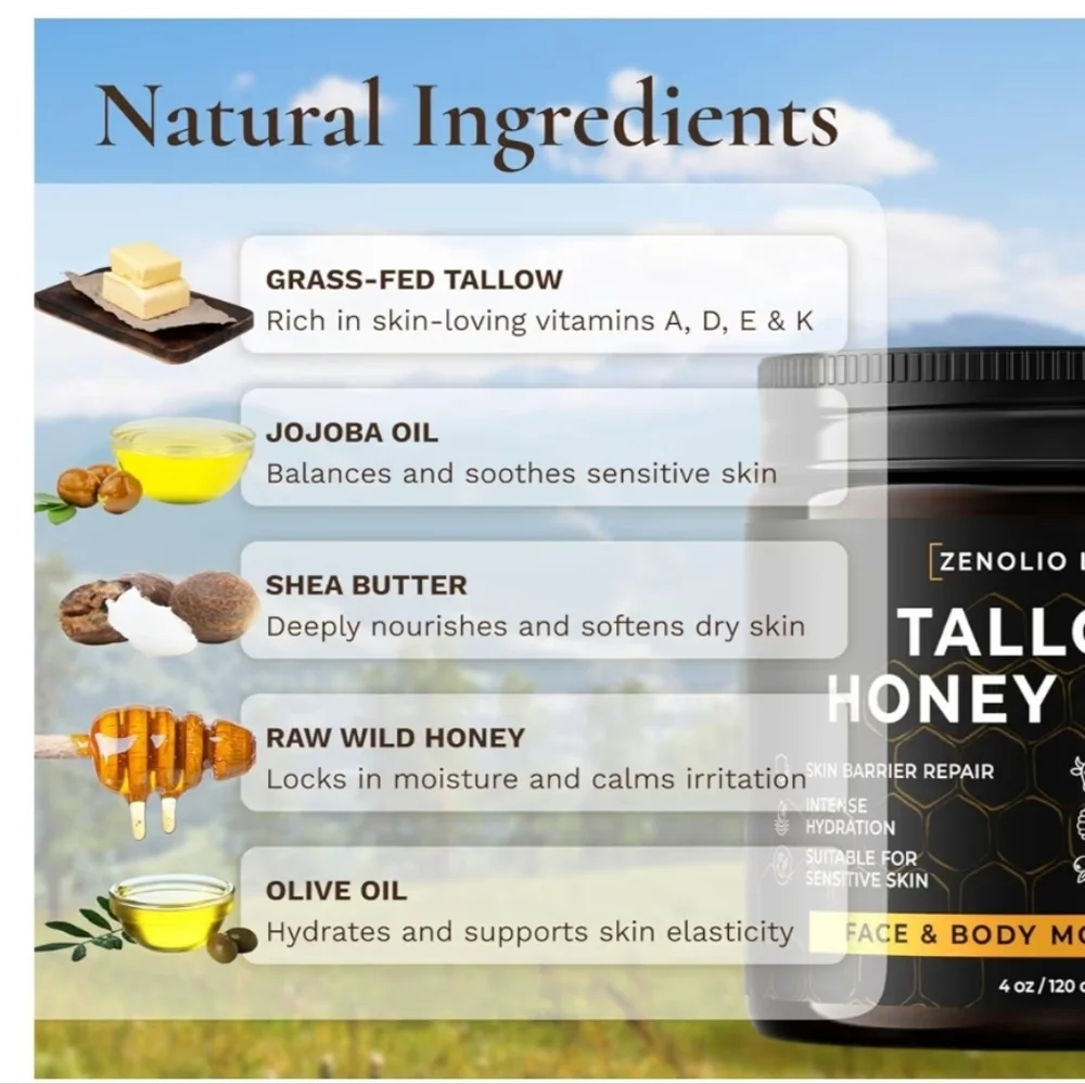 Organic Beef Tallow for Skin Face